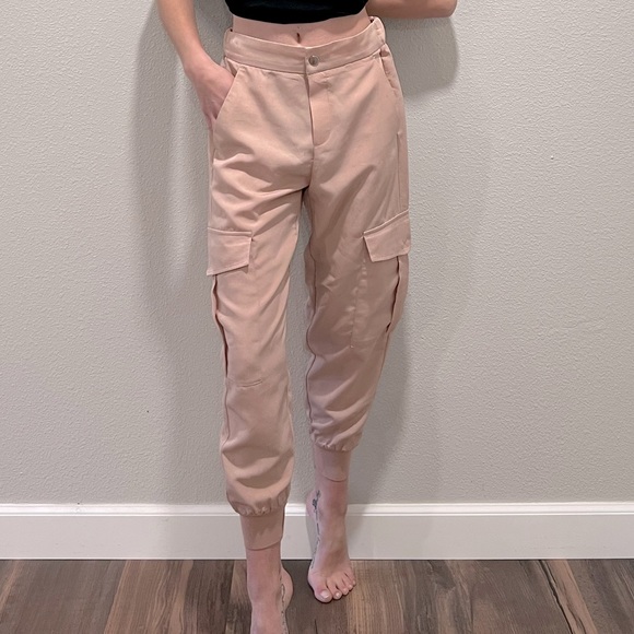 Zara Pants & Jumpsuits Zara Blush Pink Jogger Track Pant Cargo